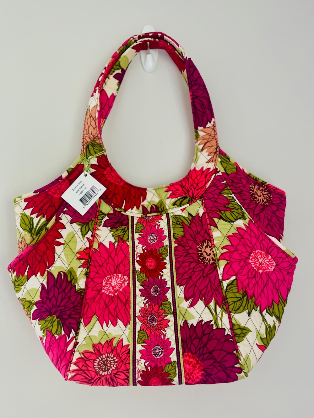 NWT Vera Bradley Side by Side Quilted Floral Tote Bag in Hello Dahlia RETIRED
